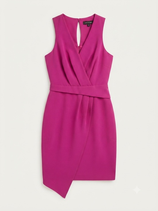 Adelyn Rae Dresses & Skirts - Adelyn Rae Fuchsia Pink Wrap Mini Dress Sleeveless Asymmetrical Hem Size XS Chic